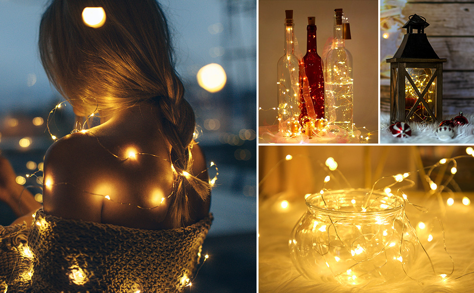 Mutilcolor LED Fairy Lights 12pack, Battery Operated Mini String