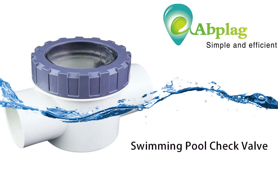 Abplag Pool Clear Check Valve 1.5" PVC Pipe Check Valve