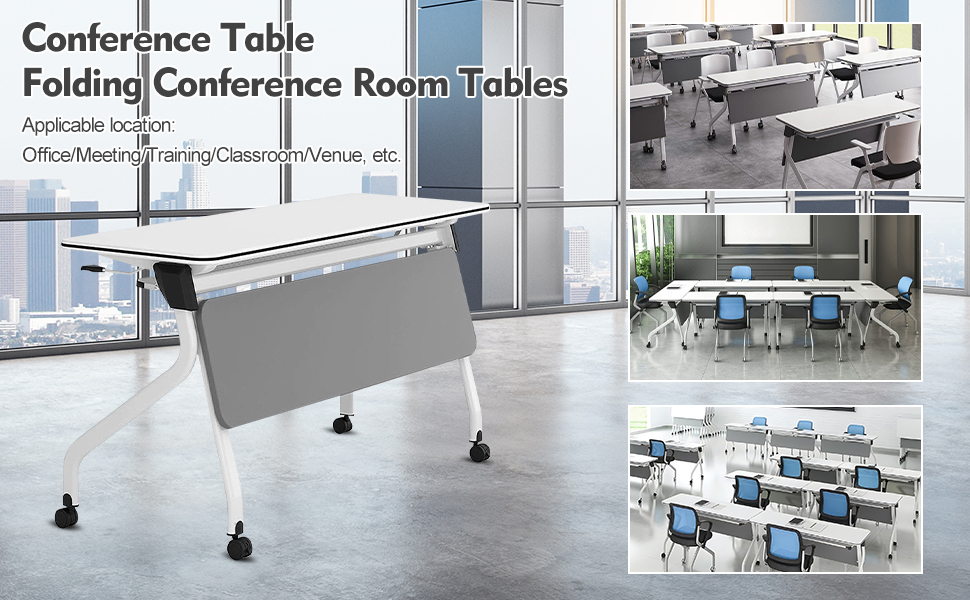 Amazon.com: Folding Conference Table 6-10 People,6 Pack Mobile ...