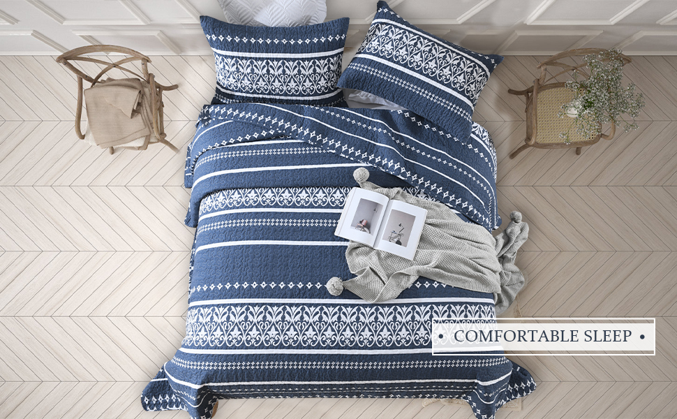 BCOTTOND Quilts Queen Size,100 Cotton Boho Queen Quilt Set