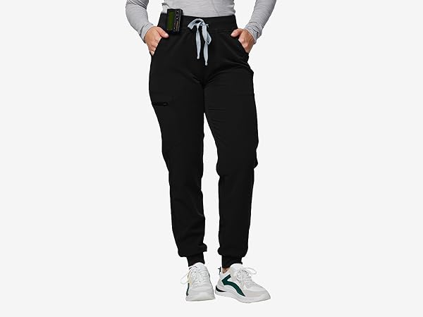 Kitmaz Medical Scrub Pants for Women - Mid Rise 4-Way