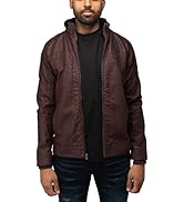 X RAY Leather Jacket Men | Leather Motorcycle Jacket | Hooded Leather Jacket Men