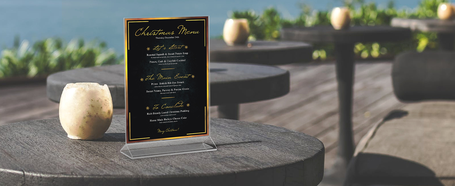 MaxGear Acrylic Sign Holder5 X 7 inches Clear Sign HolderTable Card DisplayTable