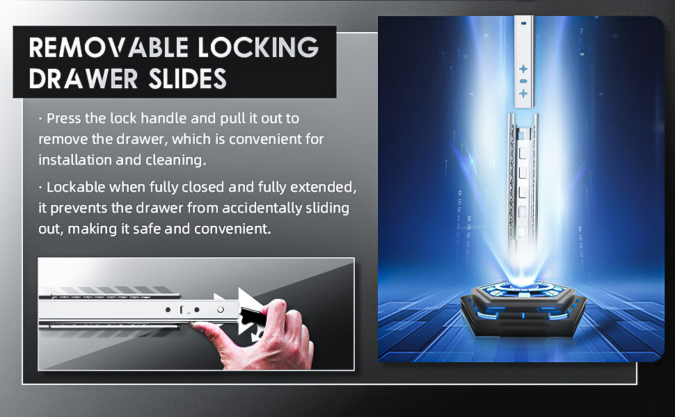 AOLISHENG Heavy Duty Drawer Slides 16 Inch with Lock Full Extension