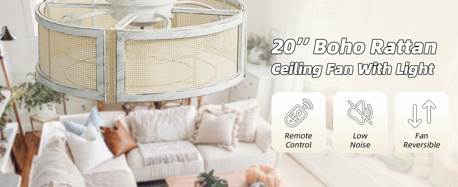 Boho Ceiling Fans with Lights