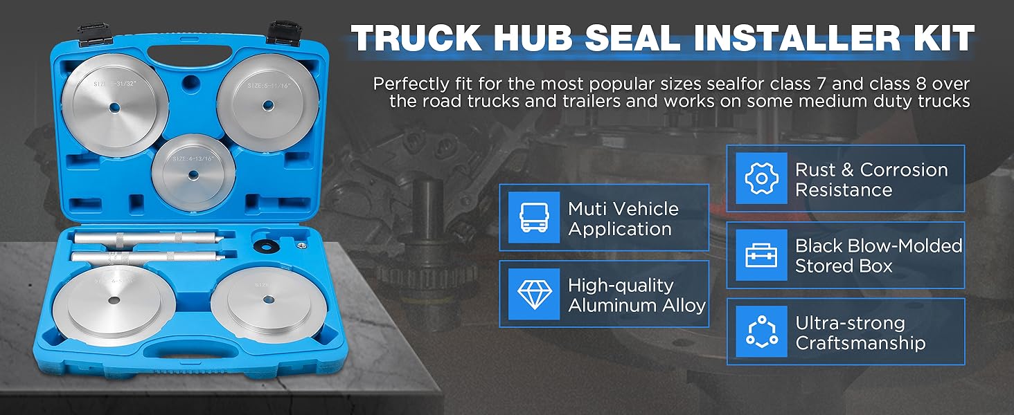 Truck Hub Seal Installer Kit, 5PCS Bearing Race and Seal