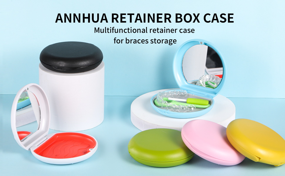 Annhua Retainer Container Case with Mirror Dental Retainer