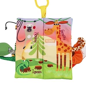 monkey giraffe baby books toys soft cloth books crinkle toys for babies infant toddler teether toy