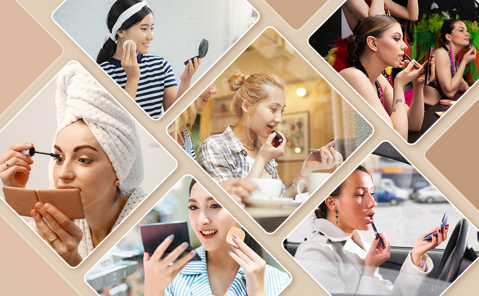 compact mirror for handbag compact mirror with light travel magnifying mirror