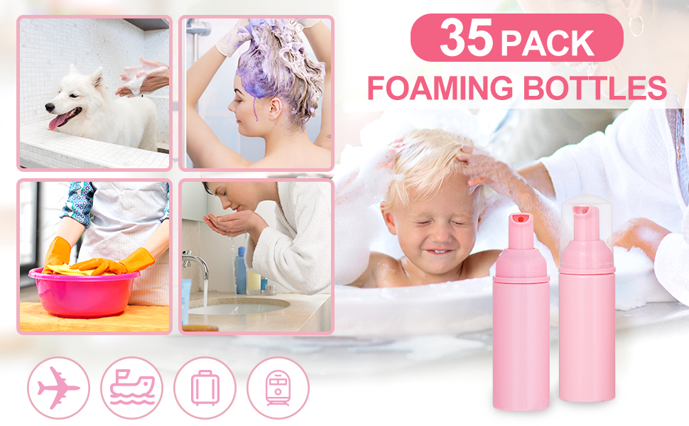 35 Pack Plastic Foam Bottles