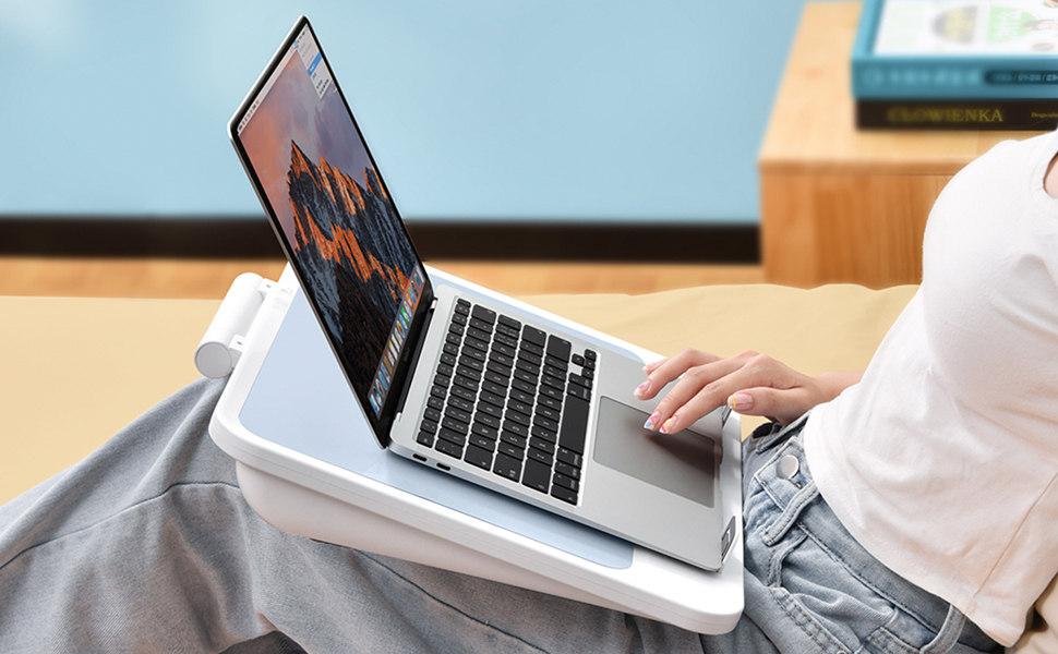 SEZQMA Adjustable Laptop Lap Desk with Book Holder Desktop Whiteboard DryErase