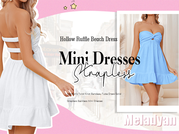 Amazon.com: Meladyan Women's Twist Knot Bandeau Tube Dress Amazon.com: Meladyan Women's Twist Knot Bandeau Tube Dress