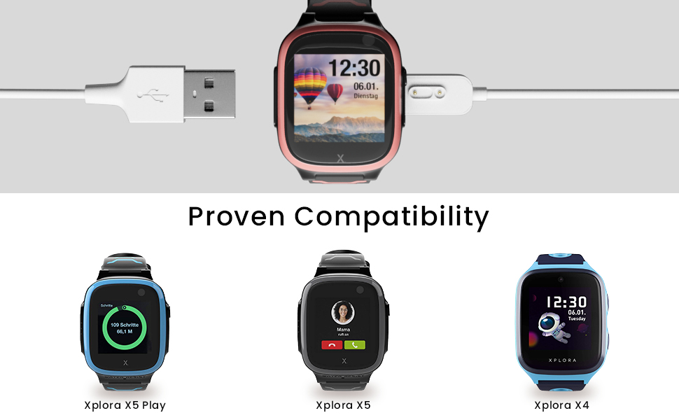 Sinoacc Charging Cable Compatible with Xplora X5/X4/X5 Play Kids Watch