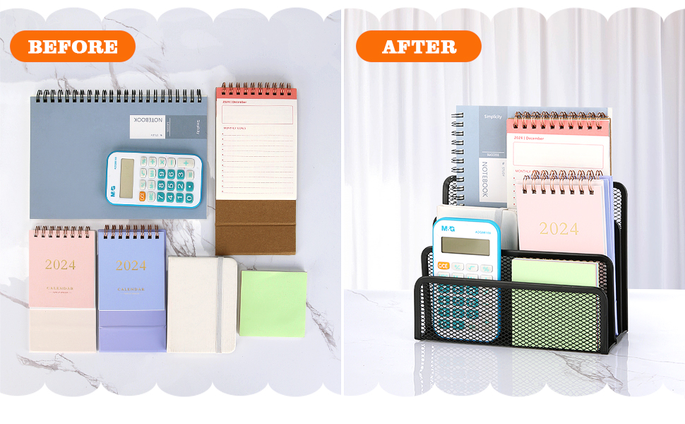 2 Pieces Desk Mail Organizer, Metal Mesh Small File Holders