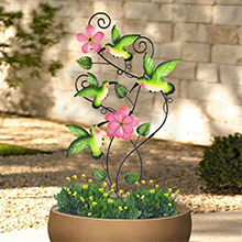 Metal Hummingbird Garden Stake