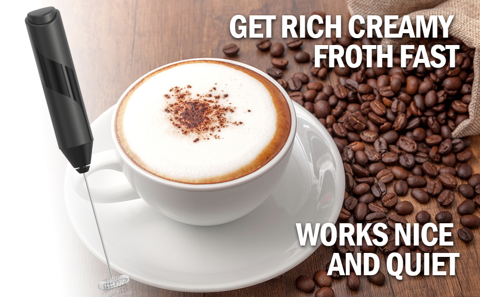 LUUKMONDE Milk Frother Electric Whisk, Battery Power Handheld Frother