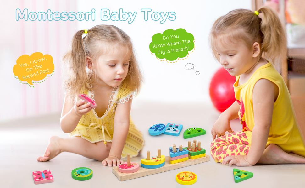 Toys for 14 Year Old Boys Girls, Wooden Sorting Stacking Toys for