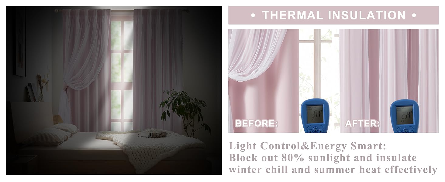 pink room darkening curtains