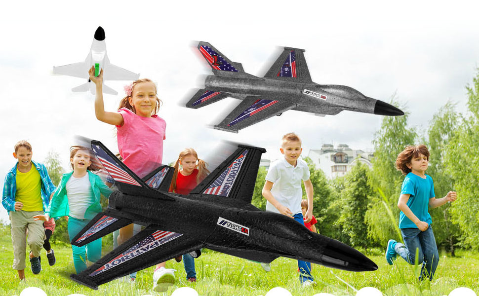 3 Pack Airplane Launcher Toy, 34CM F16 Airplane Toy Catapult Plane