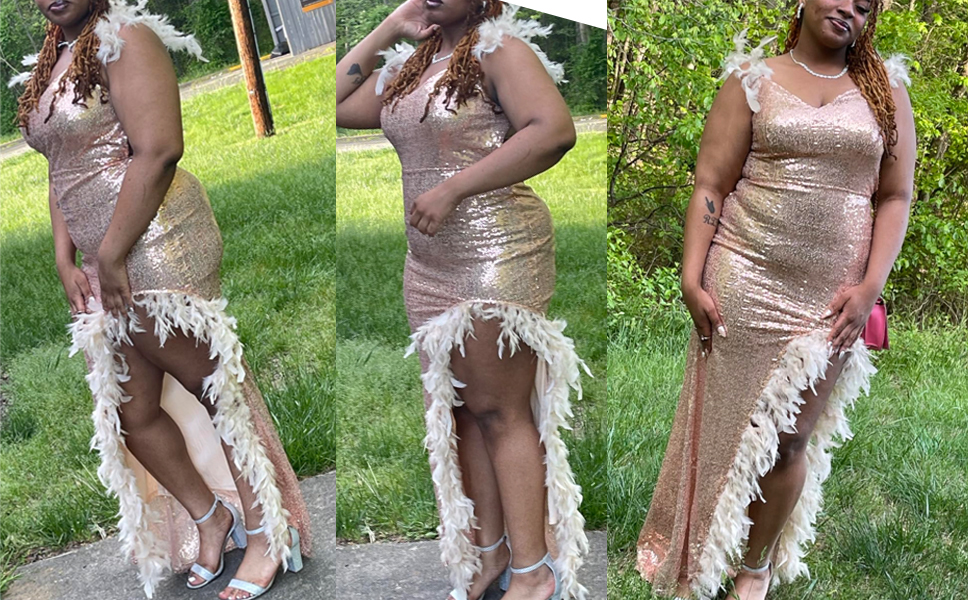 Sequin Gown Evening Dress with Slit