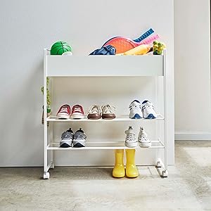 Amazon｜山崎実業(Yamazaki) キャスター付き 玄関収納 ラック