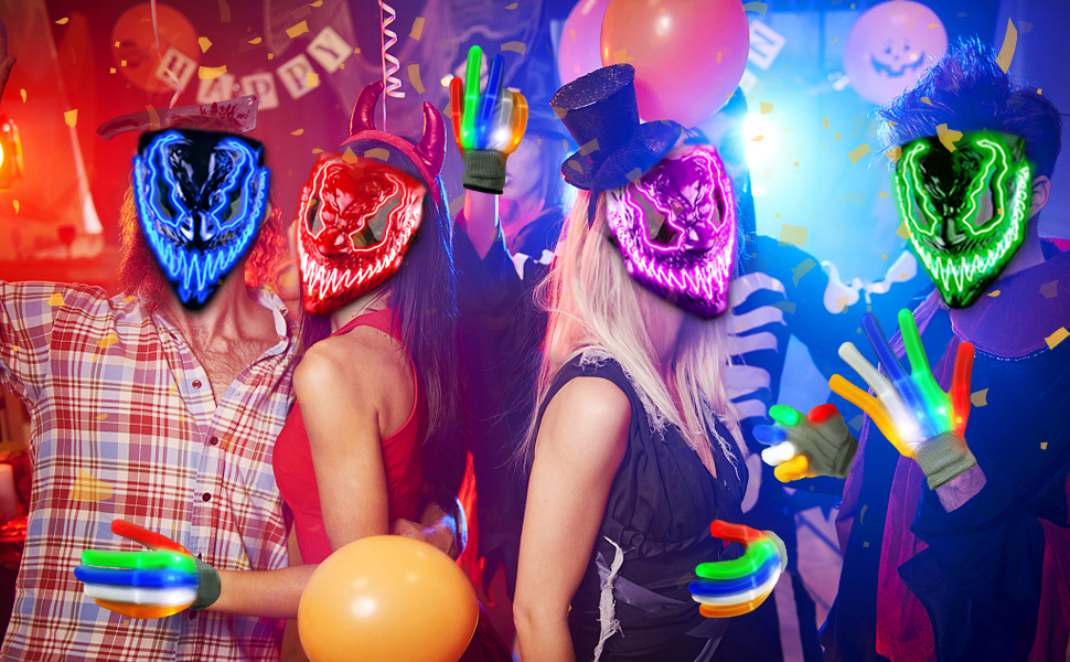 Halloween mask with gloves