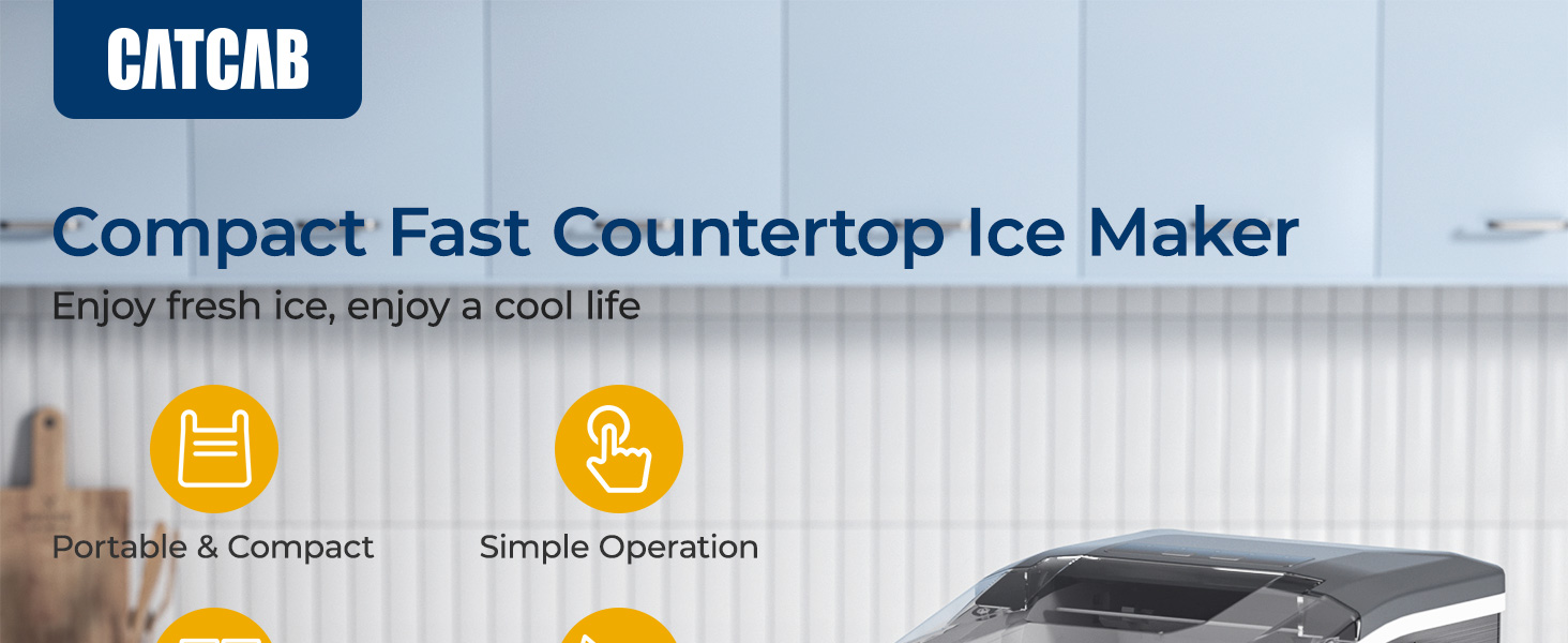 CATCAB Countertop Ice Maker Machine with Handle