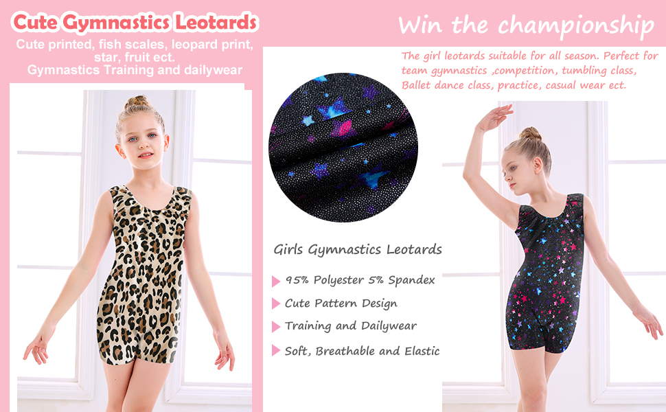 Girls Leotard for Gymnastics Sparkly Tank Ballet Unitard Biketards 