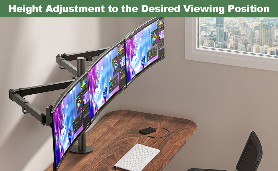 Amazon.com: UPGRAVITY 3 Monitor Desk Mount, Triple Monitor Stand for ...