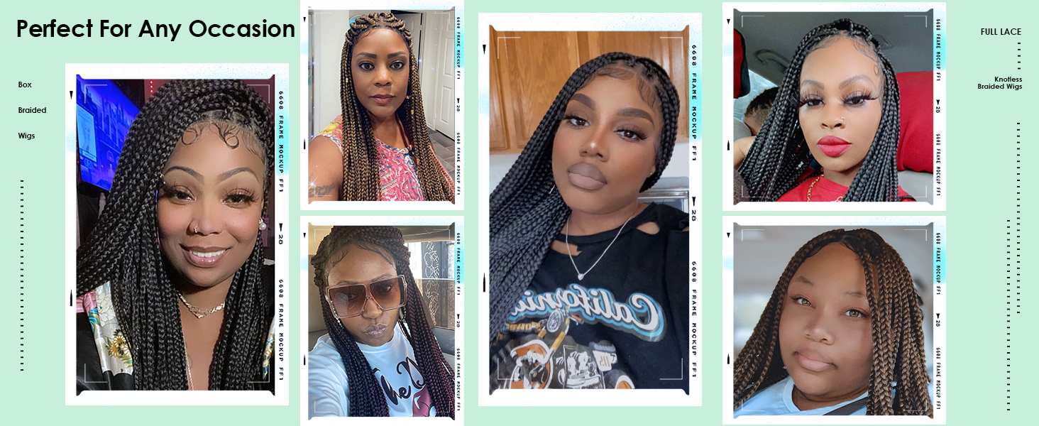 36" Knuteløs Flettet Parykk Blonde Front Box Braids Blonde Frontal Parykk for Kvinner Ekte Hår Blandet Svart Hånd Hel Dobbel Blonde Flettet Parykk med Babyhår_voghion.com