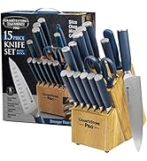 Conjunto de facas GraniteStone Pro Nutriblade 14 peças para cozinha com bloco de facas, facas de cozinha premium...