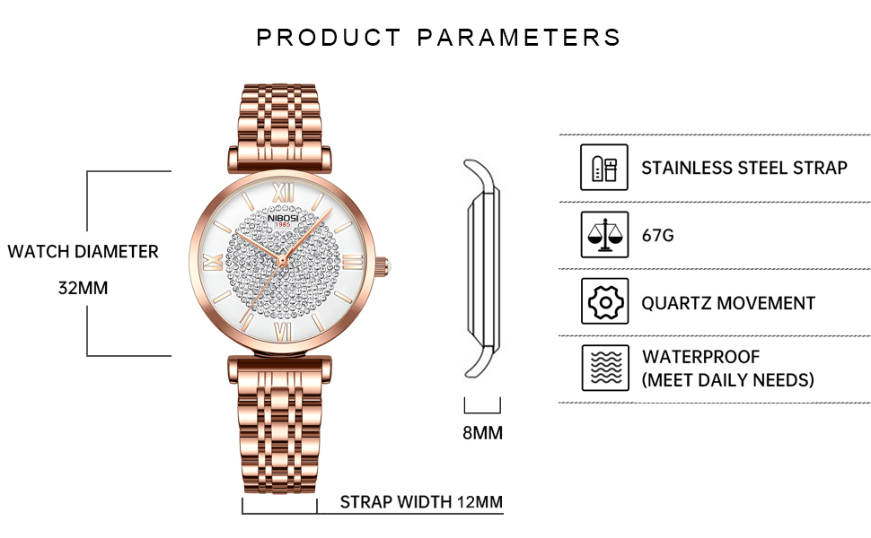 rose gold diamond dress watch