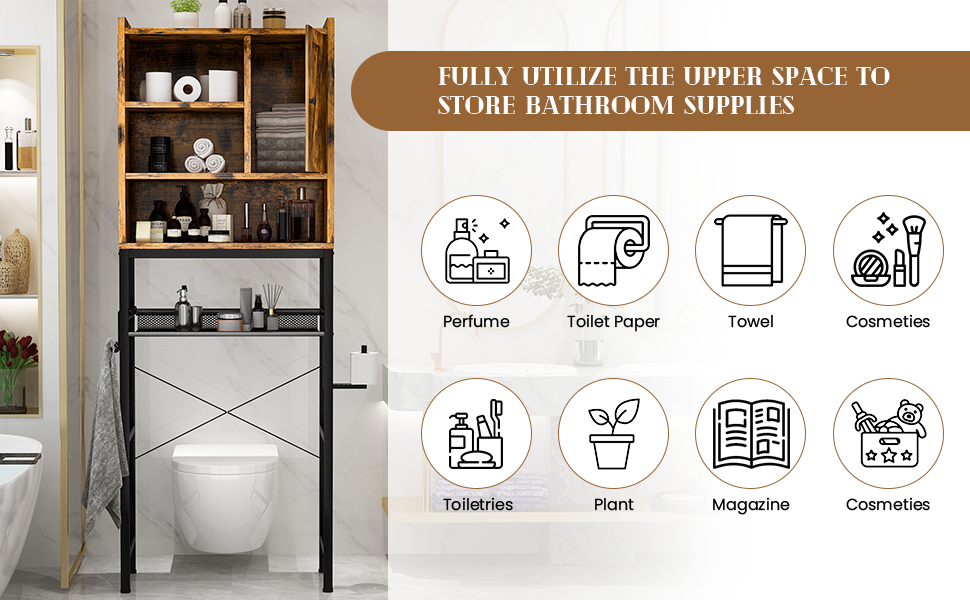 over toilet bathroom organizer