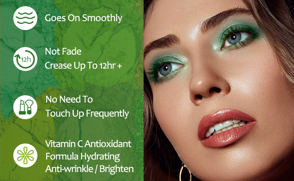 MAKI YIKA Green Eyeshadow Palette, 9 Color Green Eye Shadow Makeup Palette for