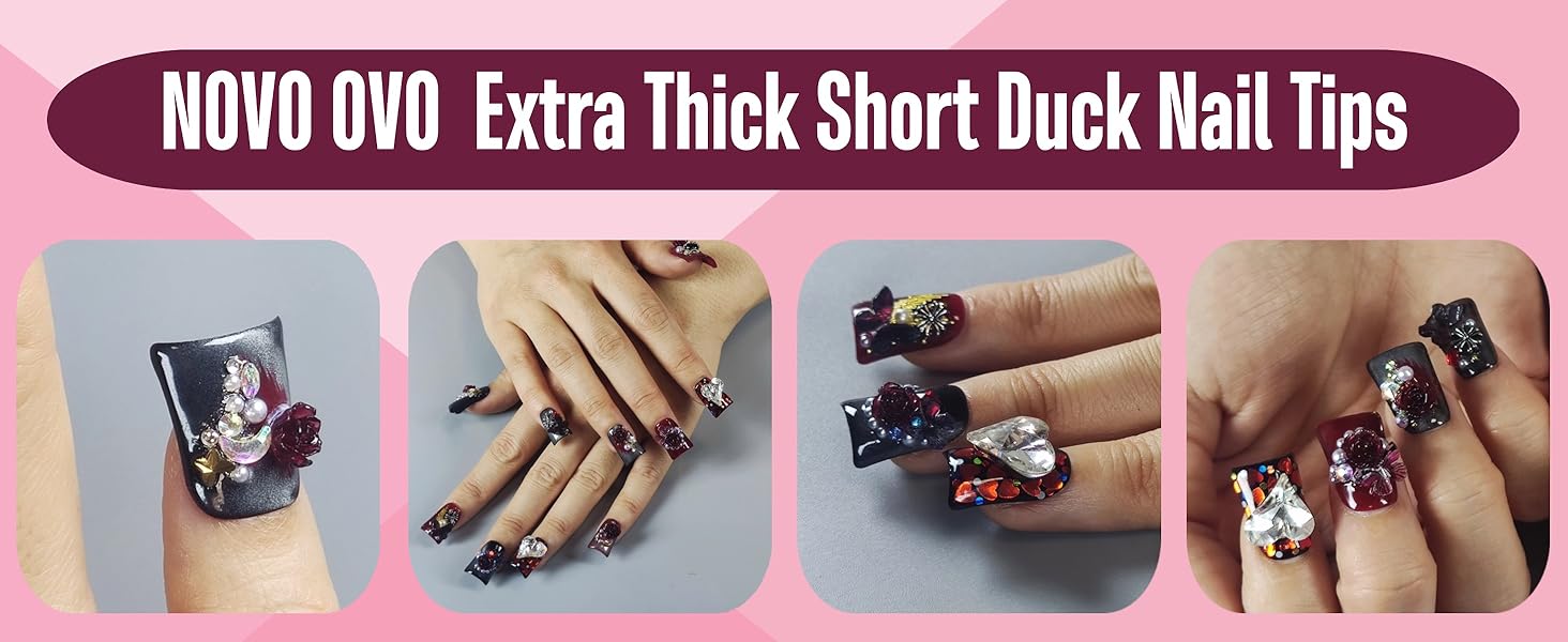 extra thick duck nails with moon curve