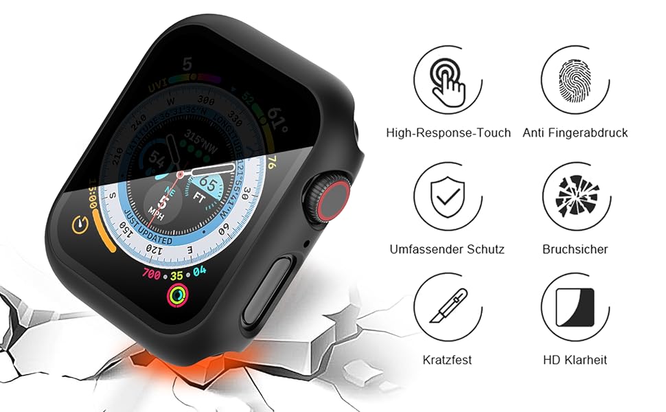 Diruite 3Pack Privacy Screen Protector for Apple Watch Series 8/7 45mm