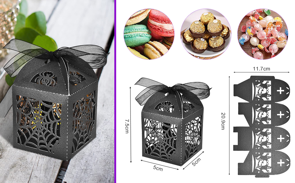 ⑧コウモリ　ハット　ハロウィン　ラッピング　ハンドメイド　ギフト　ボックス Amazon | ZADAFINA ハロウィン ギフトボックス 包装 ボックス 40