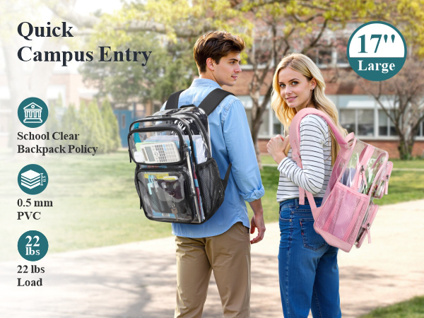 clear backpack for school heavy duty mochila transparente para escuela escolares