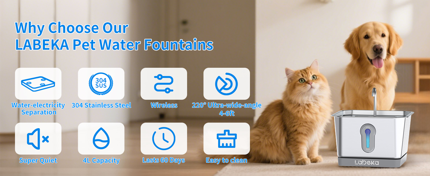 Cat water fountain stainless steel