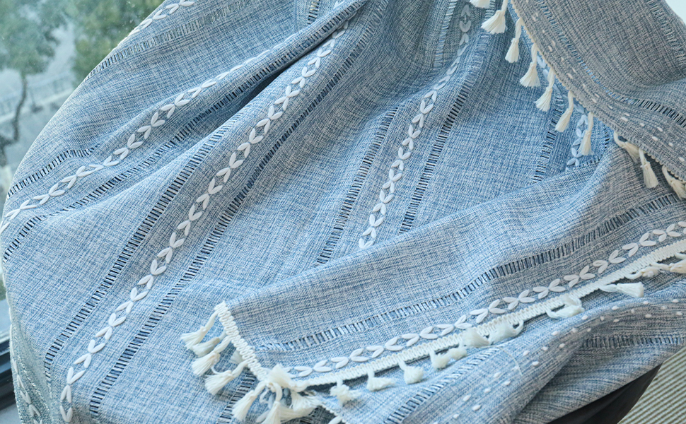 Boho Farmhouse Semi Blackout Curtains for Bedroom Living