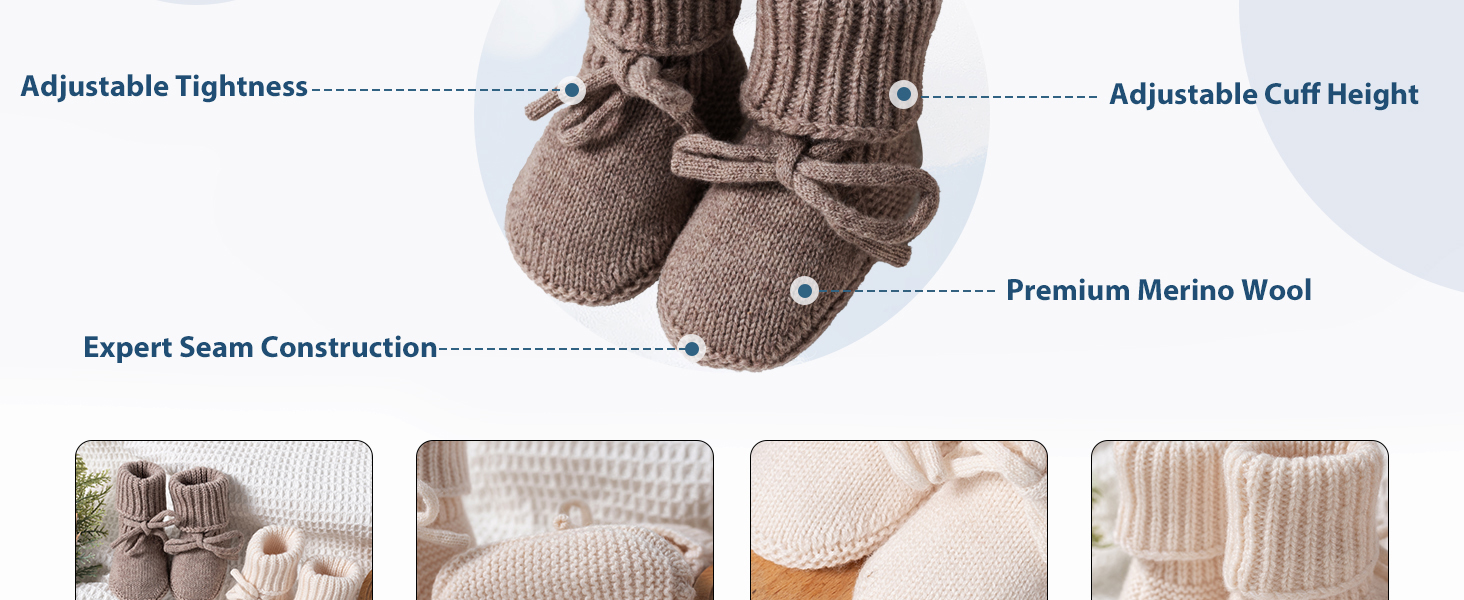 Baby Booties Knit Wool Warm Soft Socks Shoes