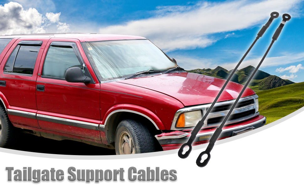 ACROPIX Tailgate Support Cables Fit for Chevy S10 Pack of 2 Black