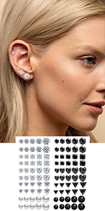 Zircon ear studs