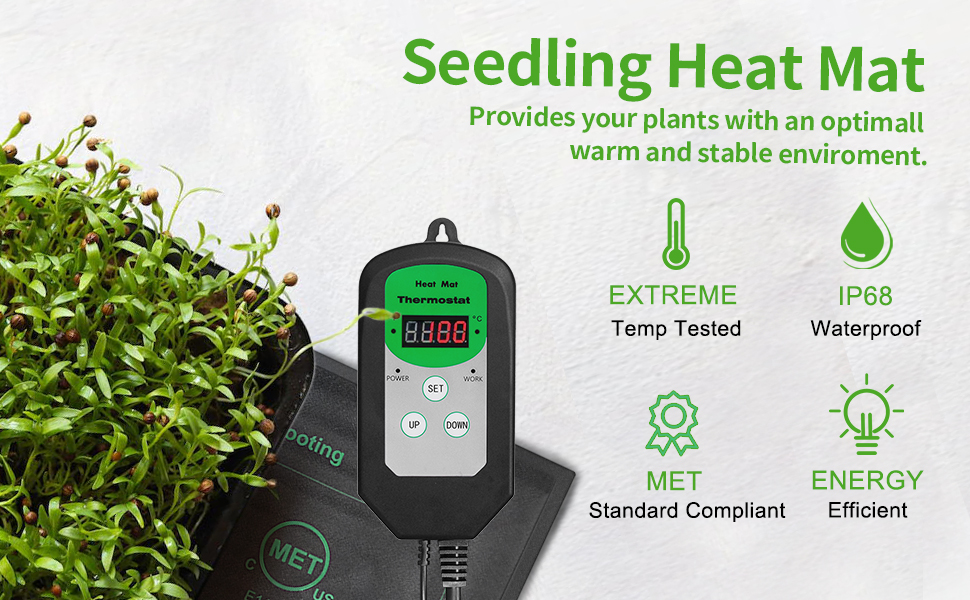 Bestio 10''x 20.75'' Seedling Heat Mat with 40108°F