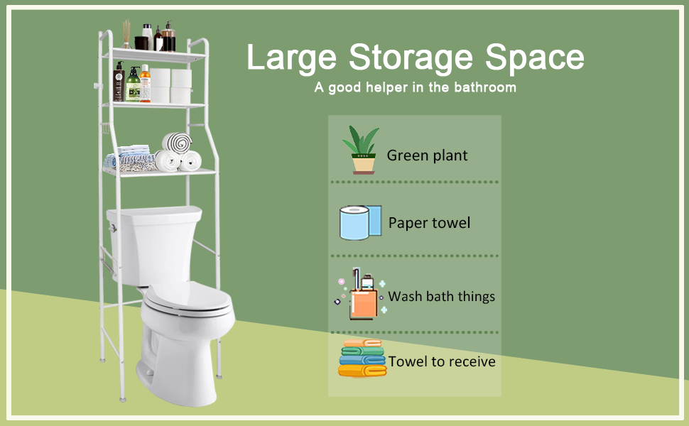 SEMOFO 3 Tier Over Toilet Bathroom Storage Organizer