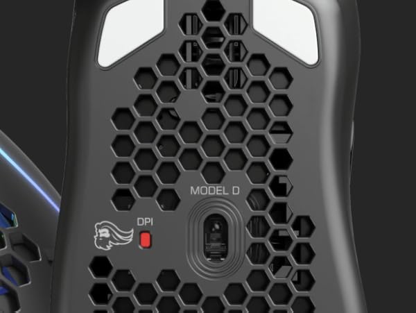 Model D Wired Gaming Mouse - 68g Superlight Honeycomb Design, RGB,  Ergonomic, Pixart 3360 Sensor, Omron Switches, PTFE Feet, 6 Buttons - Matte  White