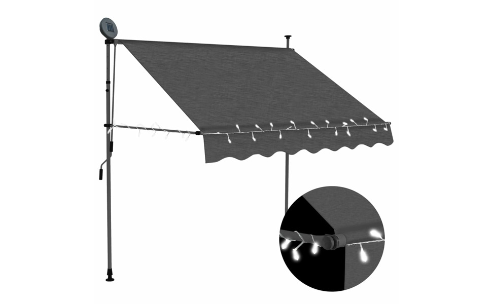 vidaXL Retractable Awning, Manual Retractable Outdoor