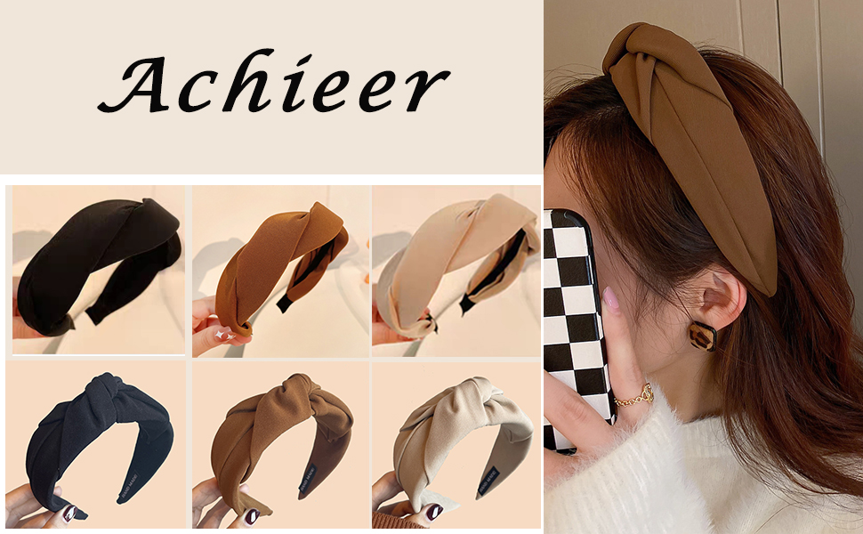 Wide Headbands for Cloth Fabric Wide Brim Pleated