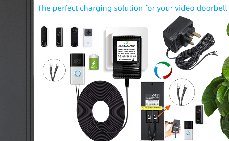 18V500MA Doorbell Transformer,Video Doorbell Power Adapter,Ring Video