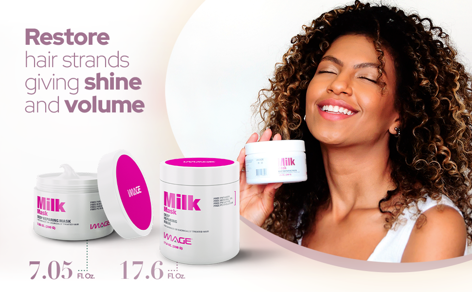 Milk Mask, Keratin Hair Damaged Hair Moisturizing Mask, Dull Hair, Split Ends, Breakage image hair